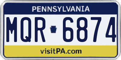 PA license plate MQR6874