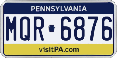PA license plate MQR6876