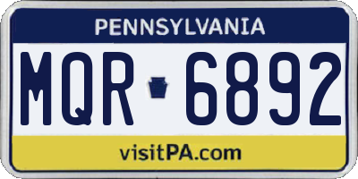 PA license plate MQR6892