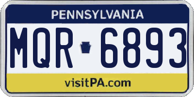 PA license plate MQR6893