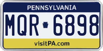 PA license plate MQR6898