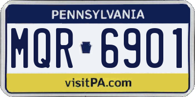 PA license plate MQR6901