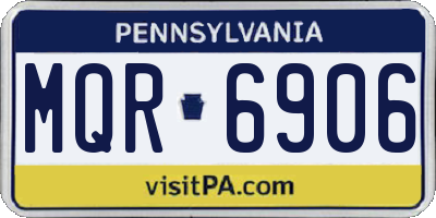 PA license plate MQR6906