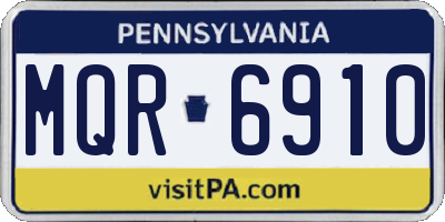 PA license plate MQR6910