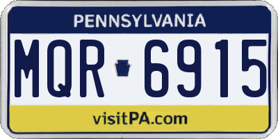 PA license plate MQR6915