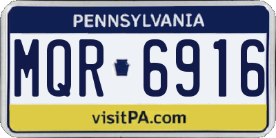 PA license plate MQR6916