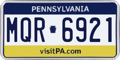 PA license plate MQR6921