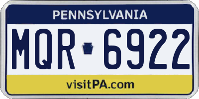 PA license plate MQR6922