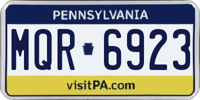 PA license plate MQR6923