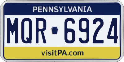 PA license plate MQR6924
