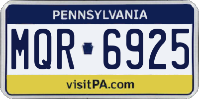 PA license plate MQR6925