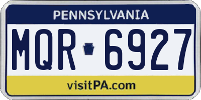 PA license plate MQR6927