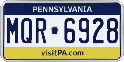 PA license plate MQR6928