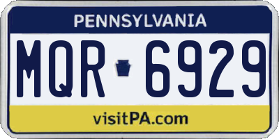 PA license plate MQR6929