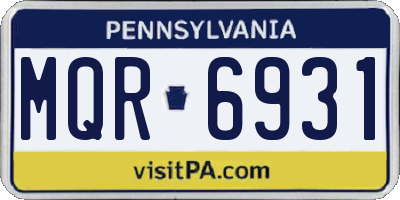 PA license plate MQR6931