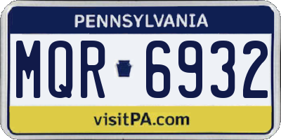 PA license plate MQR6932