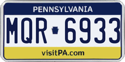 PA license plate MQR6933
