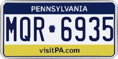 PA license plate MQR6935