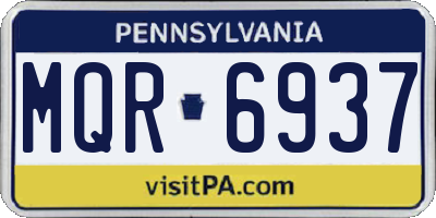 PA license plate MQR6937