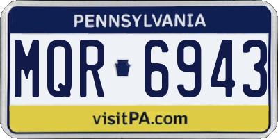 PA license plate MQR6943