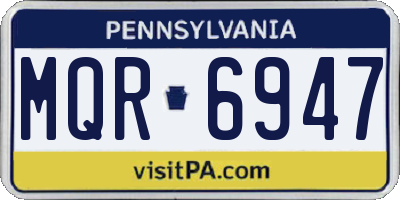 PA license plate MQR6947