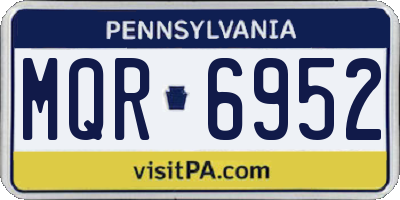 PA license plate MQR6952