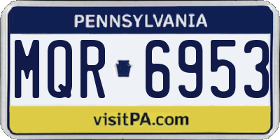 PA license plate MQR6953