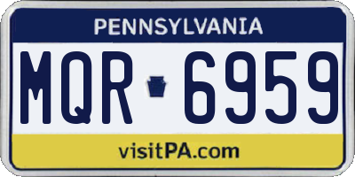 PA license plate MQR6959
