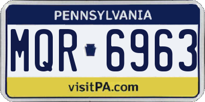 PA license plate MQR6963