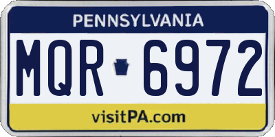 PA license plate MQR6972