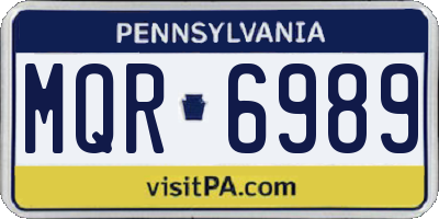 PA license plate MQR6989