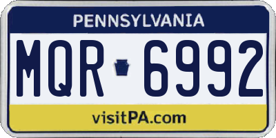 PA license plate MQR6992
