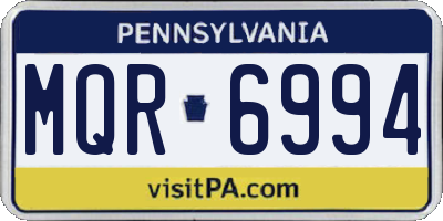 PA license plate MQR6994