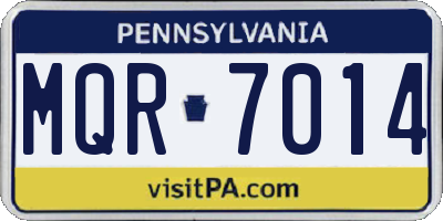 PA license plate MQR7014