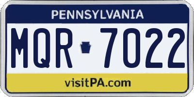 PA license plate MQR7022