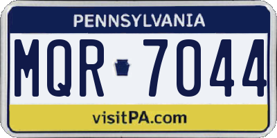 PA license plate MQR7044