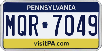 PA license plate MQR7049