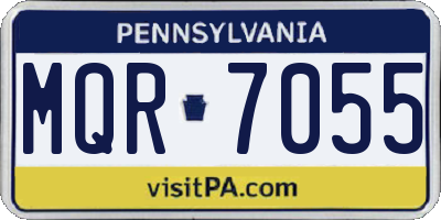 PA license plate MQR7055