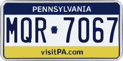 PA license plate MQR7067