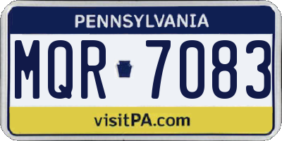 PA license plate MQR7083
