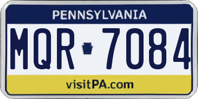 PA license plate MQR7084