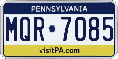 PA license plate MQR7085