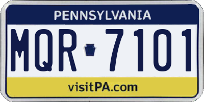 PA license plate MQR7101