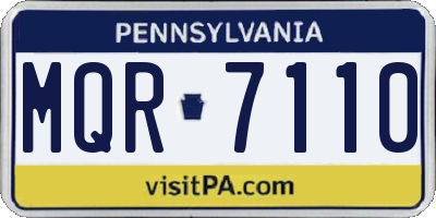 PA license plate MQR7110