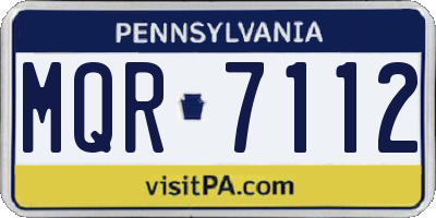 PA license plate MQR7112