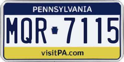 PA license plate MQR7115