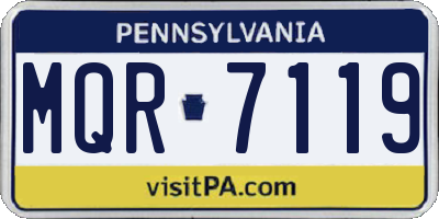 PA license plate MQR7119