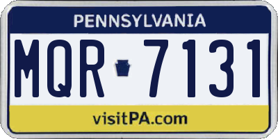 PA license plate MQR7131