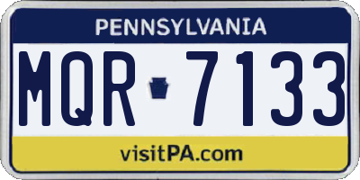 PA license plate MQR7133