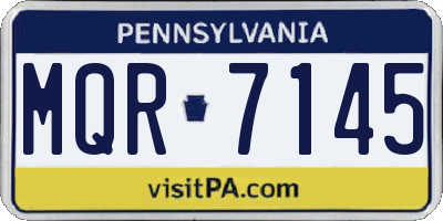 PA license plate MQR7145
